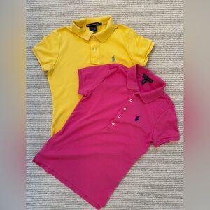 Ralph Lauren Slim Fit Cotton Polo Shirts in Yellow and Pink size small